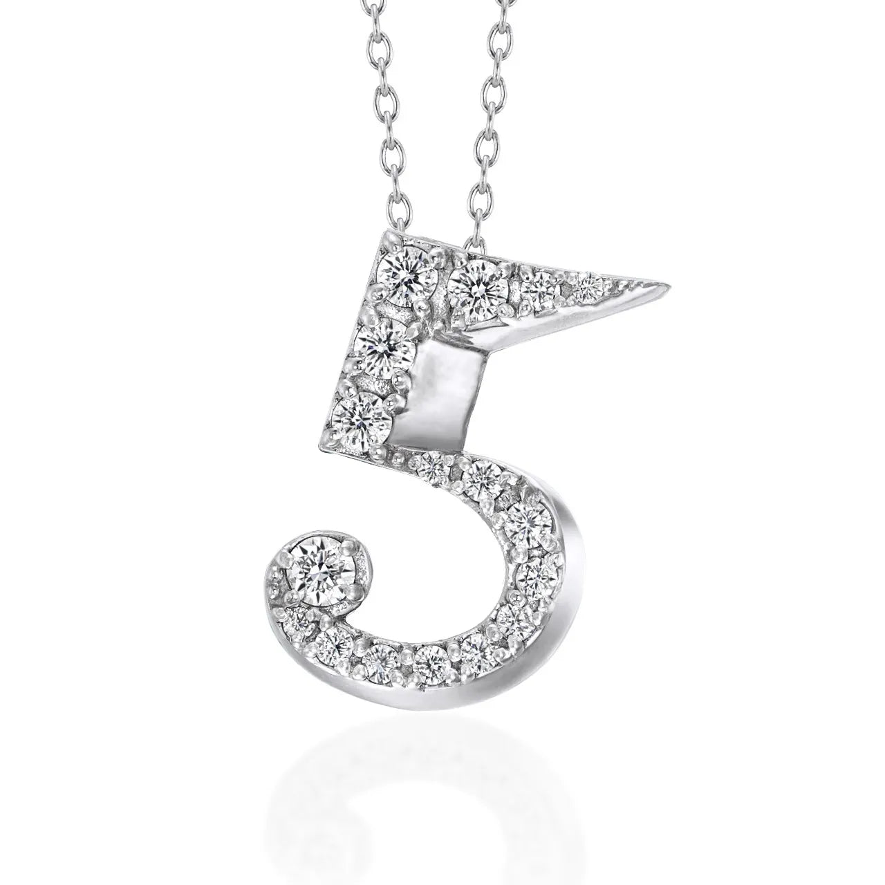 Number Necklace - 5 -five