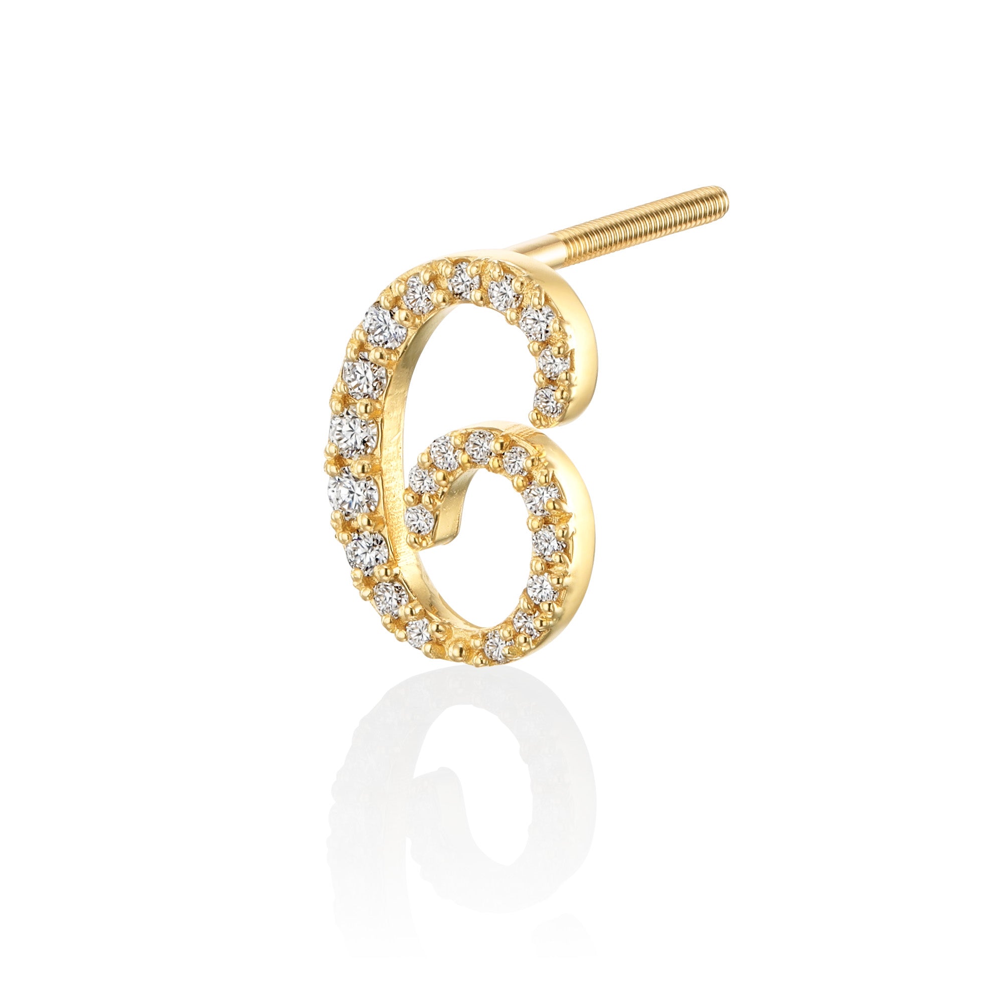 ナンバーピアス Number Earring-6-six
