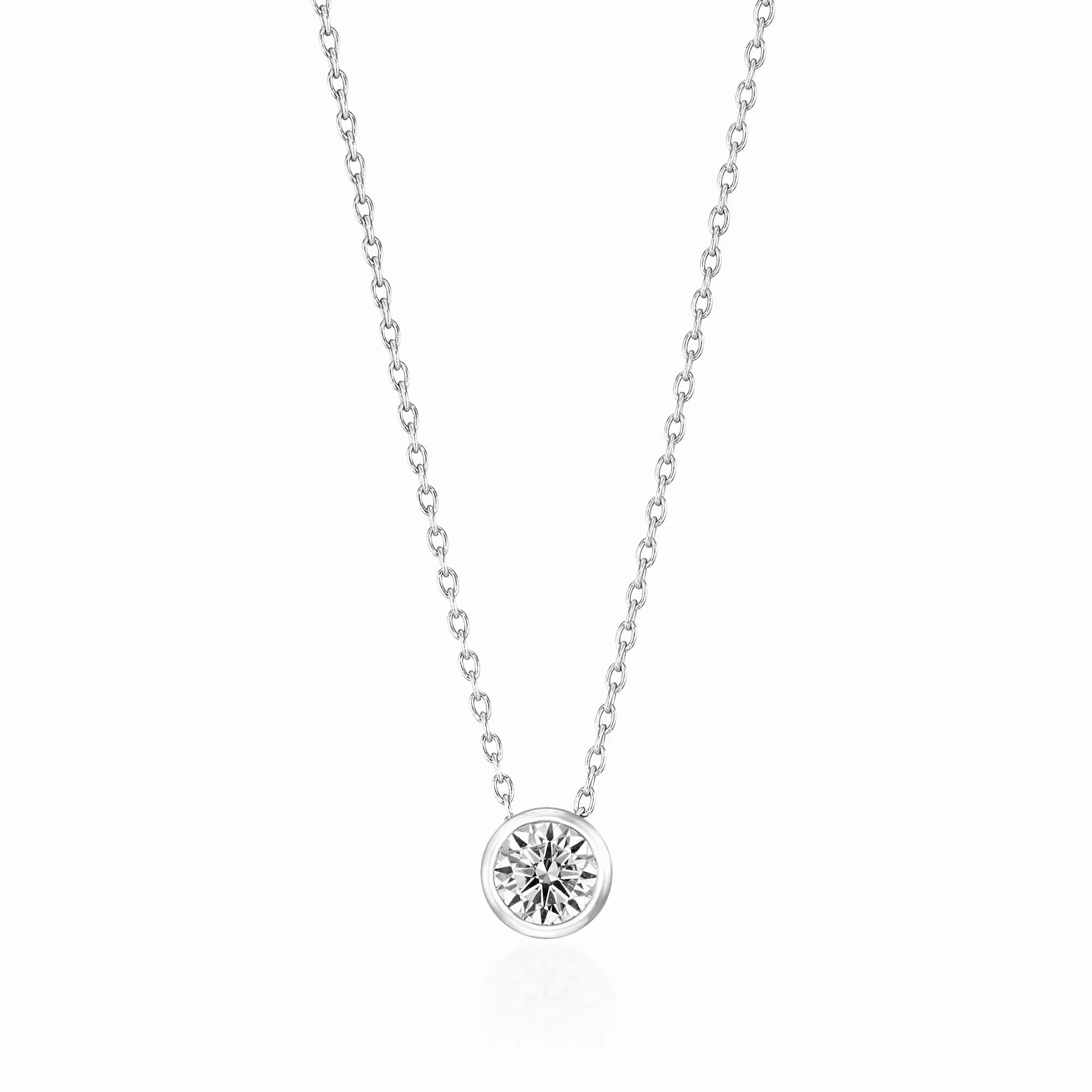 Bezel Setting Necklace - 0.3ct