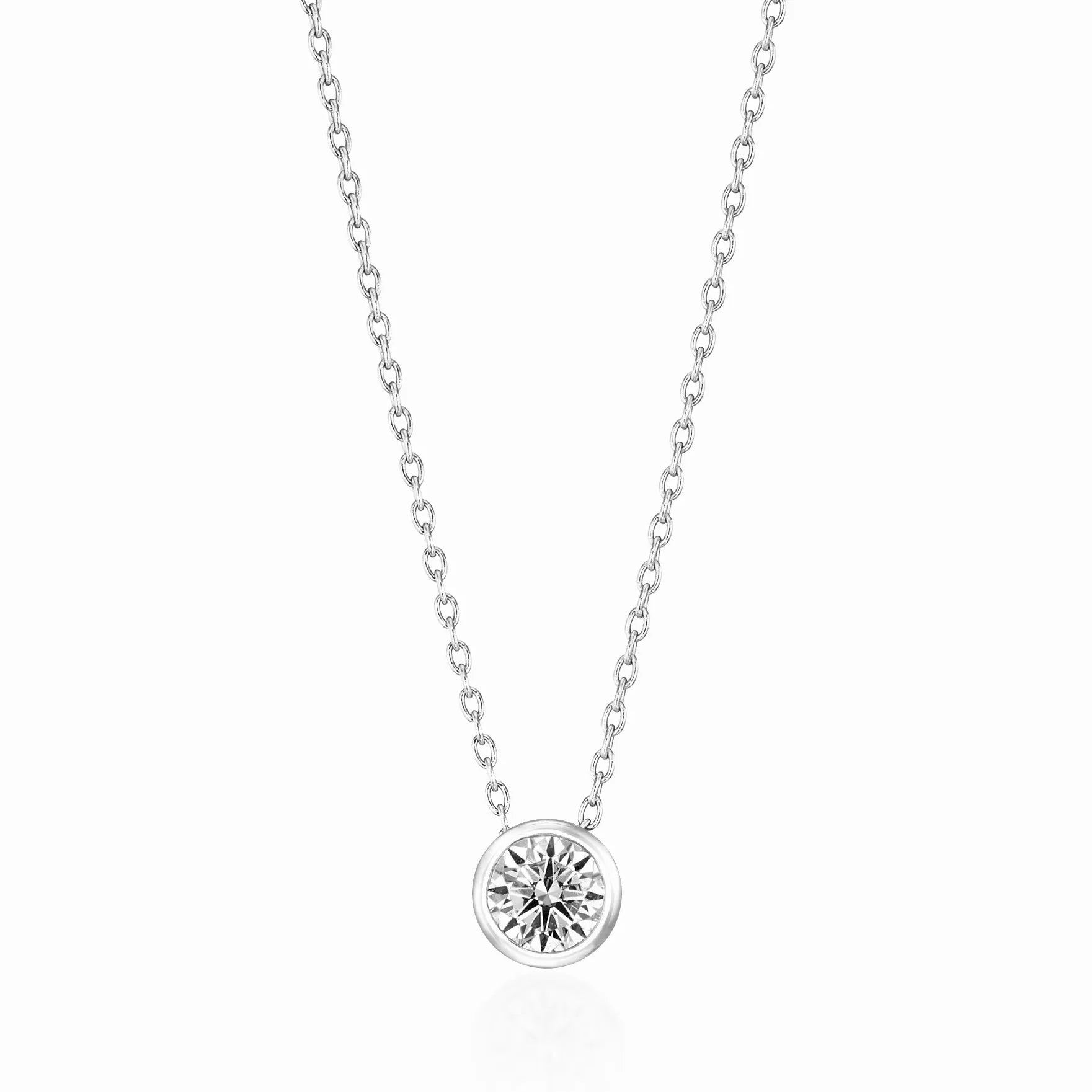 Bezel Setting Necklace - 0.5ct