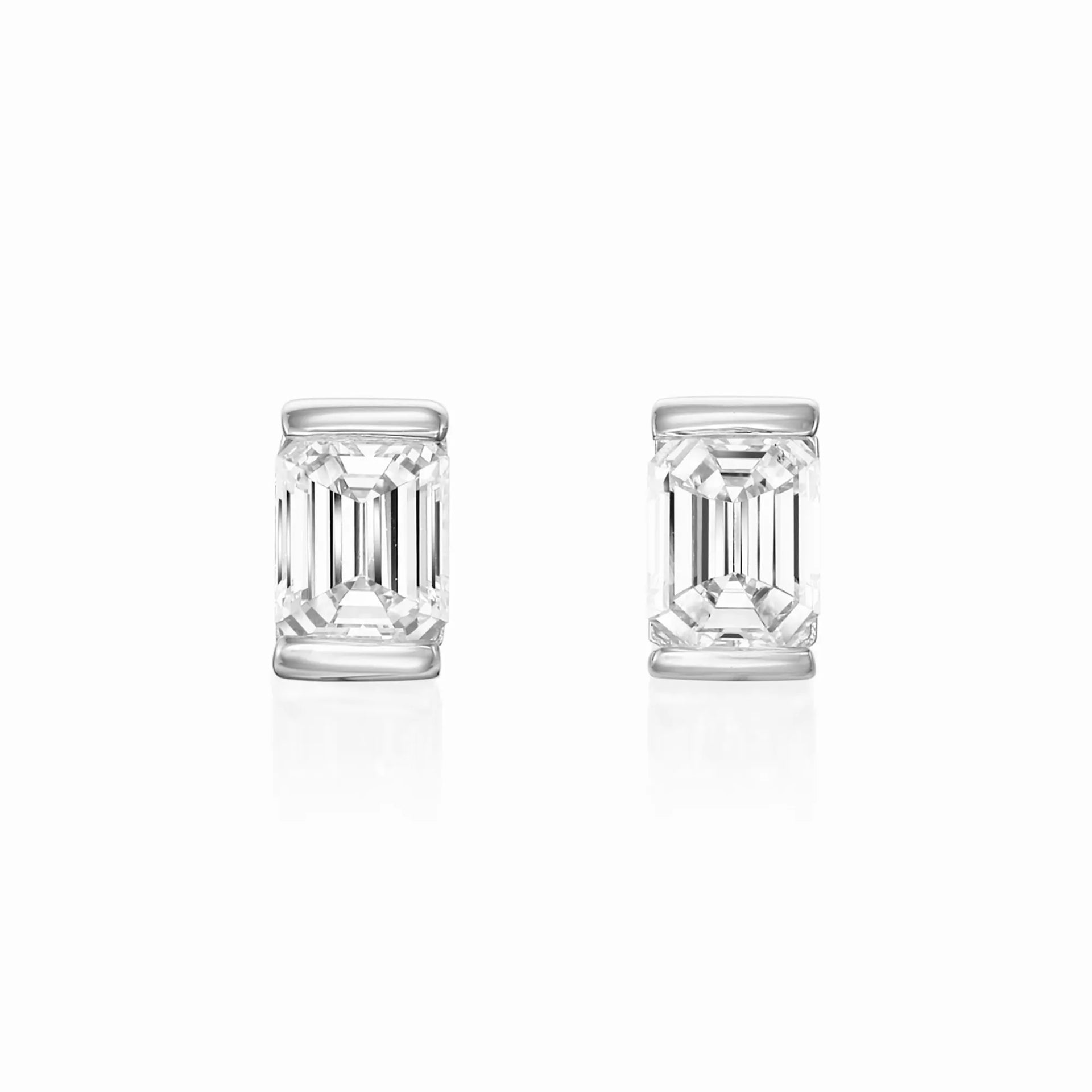 エメラルドカットダイヤ ピアス-1.0ct – September5