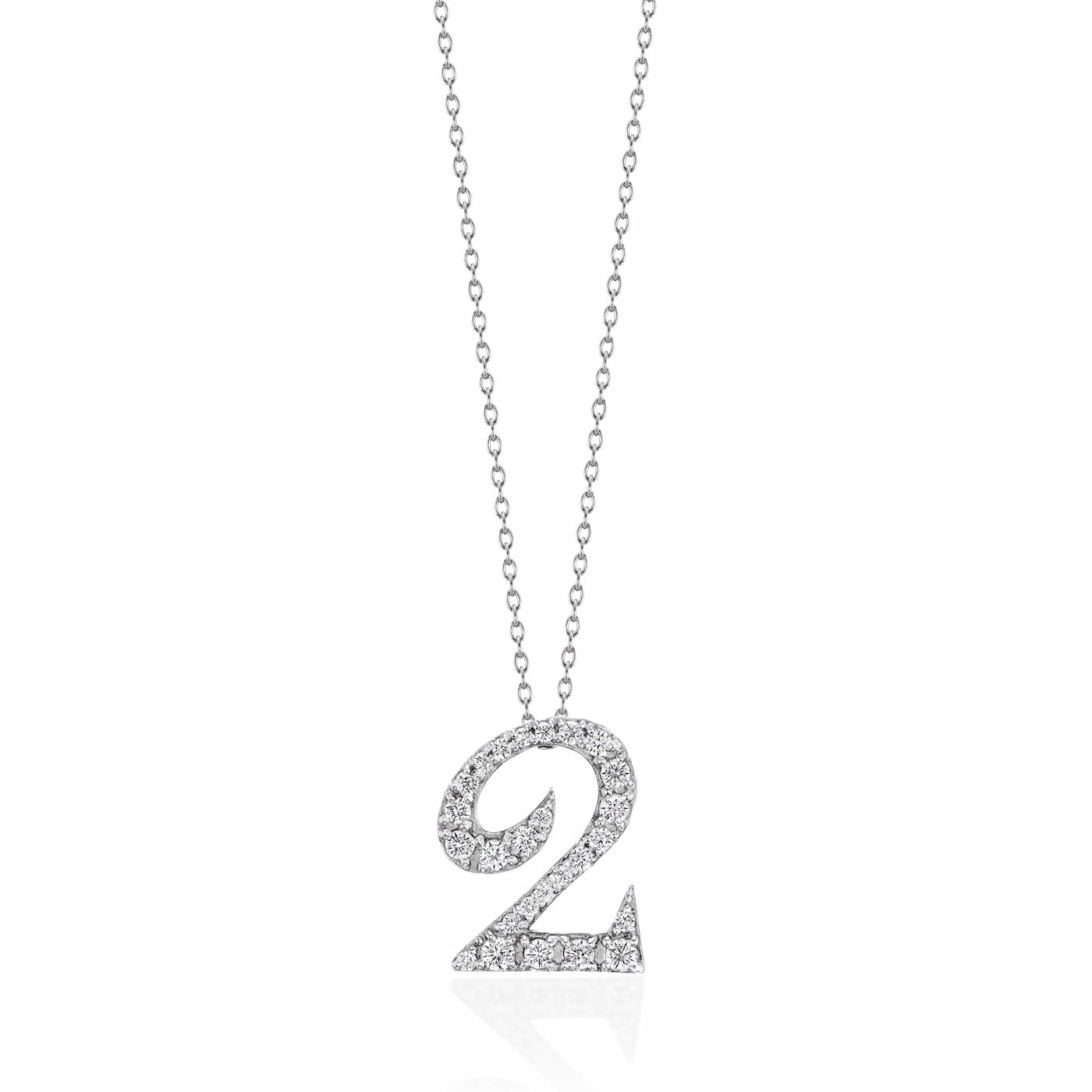 ラボグロウンダイヤモンド専門店『september5』のナンバーネックレス（数字ネックレス）数字２の形のプラチナネックレス