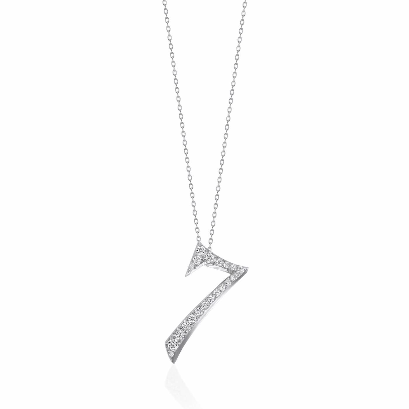 ラボグロウンダイヤモンド専門店『september5』のナンバーネックレス（数字ネックレス）数字７の形のプラチナネックレス