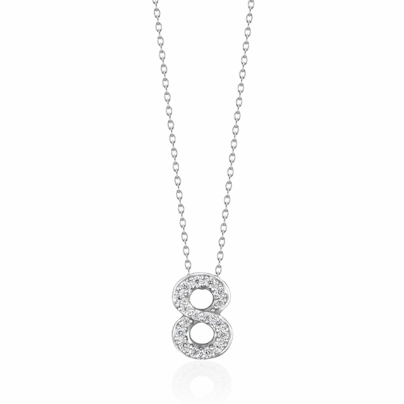 ラボグロウンダイヤモンド専門店『september5』のナンバーネックレス（数字ネックレス）数字８の形のプラチナネックレス