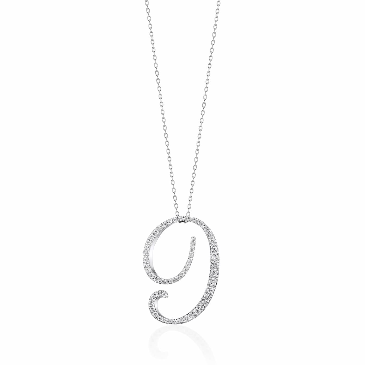 ラボグロウンダイヤモンド専門店『september5』のナンバーネックレス（数字ネックレス）数字９の形のプラチナネックレス