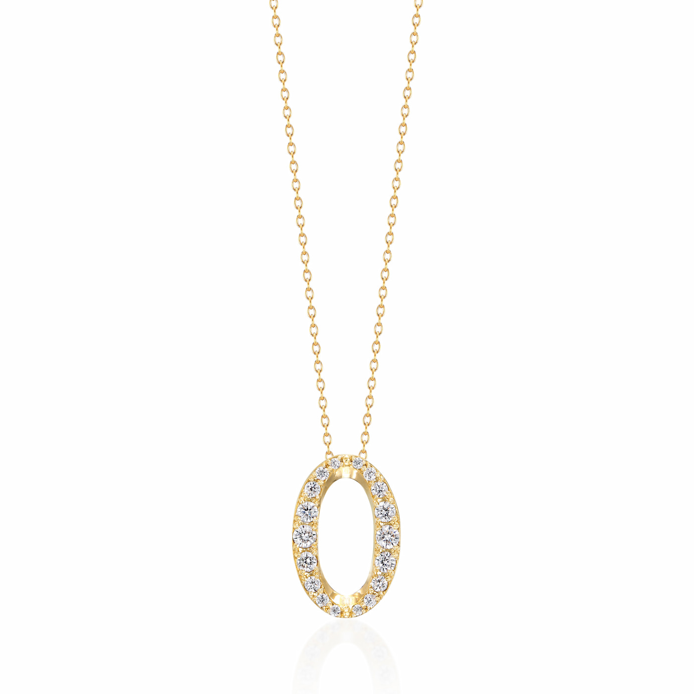 ラボグロウンダイヤモンド専門店『september5』のナンバーネックレス（数字ネックレス）数字０の形のイエローゴールドネックレス